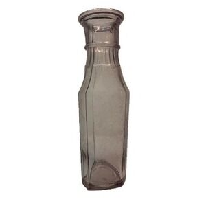 Old Vintage Handblown Condiment Triangular Clear Bottle -Excellent